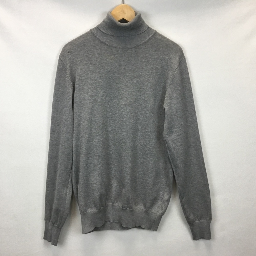 Gianni Feraud Limited Edition Gray Long Sleeve Turtleneck Knit Sweater Size XL